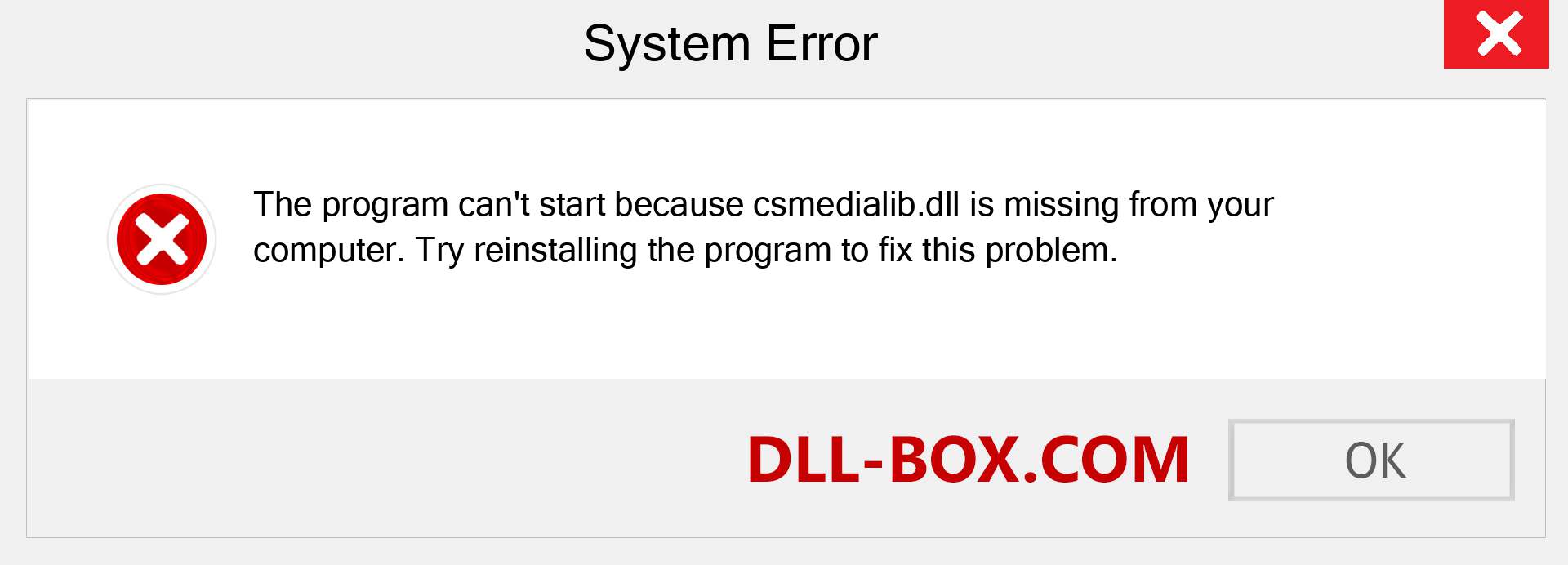  csmedialib.dll file is missing?. Download for Windows 7, 8, 10 - Fix  csmedialib dll Missing Error on Windows, photos, images